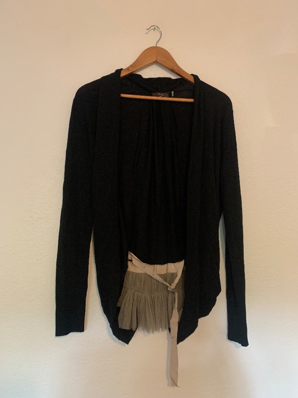 AUTHENTIC VINTAGE VERA WANG Wool Sweater with Belt Tulle | M